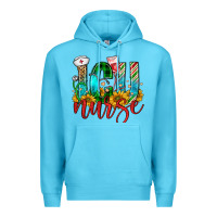 Ocean Blue christmas icu nurse Premium Hoodie - FaDigitalArtStudio