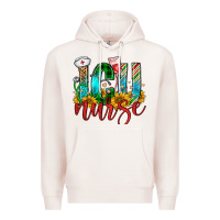 Pale Pink christmas icu nurse Premium Hoodie - FaDigitalArtStudio