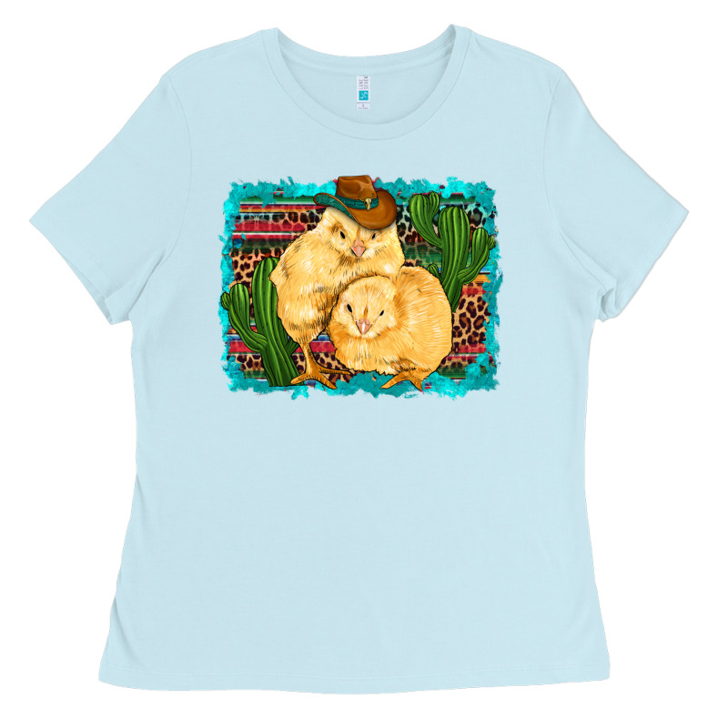 Western Cowboy Chicks Cactus Coop Animals  Leopard Serape Turquoise Ladies Tee by Artiststas | Teevron