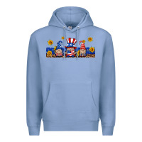 Colony Blue usa gnome libbey cup Premium Hoodie - HRA Design Shop