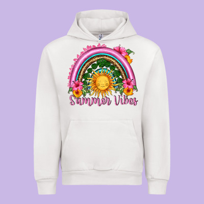 Summer Vibes  Rainbow Urban Hoodie Designed By Hra Design Shop