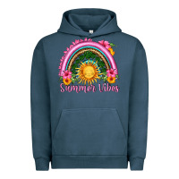 Pigment Midnight Navy summer vibes  rainbow Urban Hoodie - HRA Design Shop