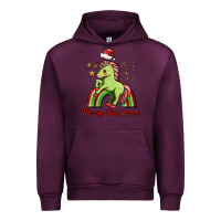 Mauve Wine merry christmas unicorn Urban Hoodie - FaDigitalArtStudio