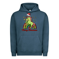 Pigment Midnight Navy merry christmas unicorn Urban Hoodie - FaDigitalArtStudio