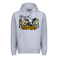 Heather Grey blessed Premium Hoodie - CowhideDigitalArt