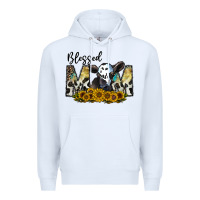 White blessed Premium Hoodie - CowhideDigitalArt