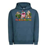 Pigment Midnight Navy mexican día de los muertos coffee cups Urban Hoodie - FaDigitalArtStudio