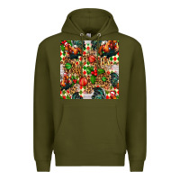 Army Green christmas leopard chicken Premium Hoodie - FaDigitalArtStudio
