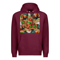Burgundy christmas leopard chicken Premium Hoodie - FaDigitalArtStudio