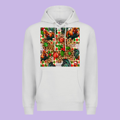 Christmas Leopard Chicken Premium Hoodie Designed By Fadigitalartstudio
