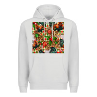 Dove Grey christmas leopard chicken Premium Hoodie - FaDigitalArtStudio