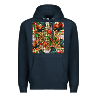 Navy christmas leopard chicken Premium Hoodie - FaDigitalArtStudio