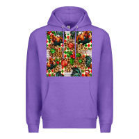Purple christmas leopard chicken Premium Hoodie - FaDigitalArtStudio