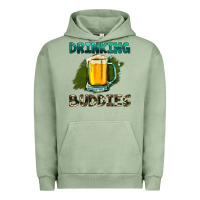Pigment Oil Green drinking buddies with beer Urban Hoodie - HRA Design Shop