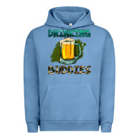 Pigment Pebble Blue drinking buddies with beer Urban Hoodie - HRA Design Shop