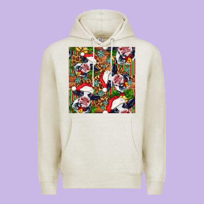 Christmas Leopard Cow Premium Hoodie Designed By Fadigitalartstudio