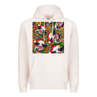 Pale Pink christmas leopard cow Premium Hoodie - FaDigitalArtStudio