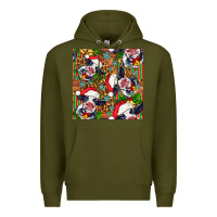 Army Green christmas leopard cow Premium Hoodie - FaDigitalArtStudio