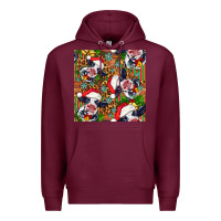 Burgundy christmas leopard cow Premium Hoodie - FaDigitalArtStudio