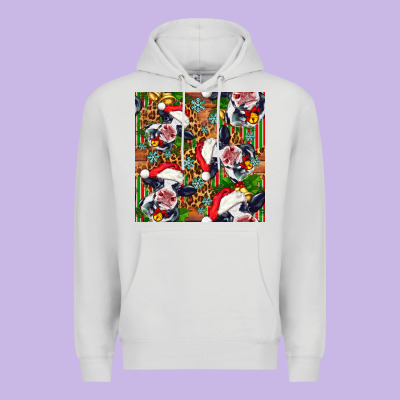 Christmas Leopard Cow Premium Hoodie Designed By Fadigitalartstudio