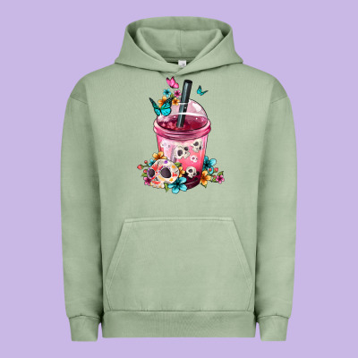 Mexican Day Of The Dead Skulls Coffee Cup Urban Hoodie Designed By Fadigitalartstudio