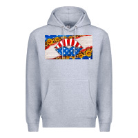 Heather Grey usa life license plate Premium Hoodie - HRA Design Shop