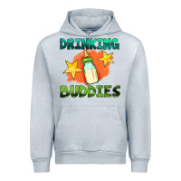 Heather Grey drinking buddies with baby bottle Urban Hoodie - HRA Design Shop