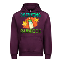 Mauve Wine drinking buddies with baby bottle Urban Hoodie - HRA Design Shop