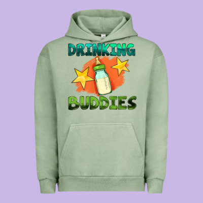 Drinking Buddies With Baby Bottle Urban Hoodie Designed By Hra Design Shop