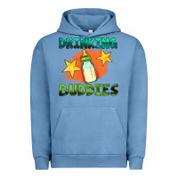Pigment Pebble Blue drinking buddies with baby bottle Urban Hoodie - HRA Design Shop