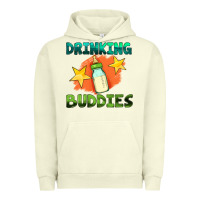 Pigment Pistachio drinking buddies with baby bottle Urban Hoodie - HRA Design Shop