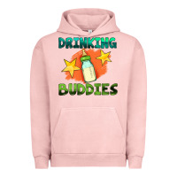 Pigment Salmon drinking buddies with baby bottle Urban Hoodie - HRA Design Shop