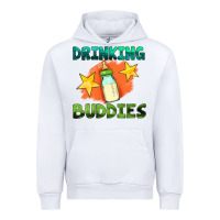 White drinking buddies with baby bottle Urban Hoodie - HRA Design Shop