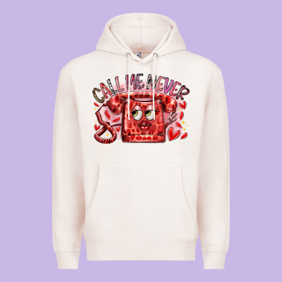 Call Me Never Premium Hoodie Designed By Racoondesign