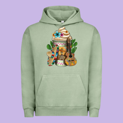 Mexican Hot Coffee Cup Urban Hoodie Designed By Fadigitalartstudio