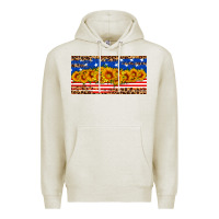 Oatmeal Heather usa flag sunflowers license plate Premium Hoodie - HRA Design Shop