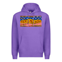 Purple usa flag sunflowers license plate Premium Hoodie - HRA Design Shop