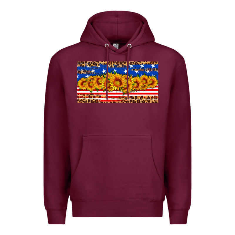Usa Flag Sunflowers License Plate Premium Hoodie by HRA Design Shop | Teevron