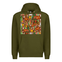 Army Green christmas leopard cow with gift boxes Premium Hoodie - FaDigitalArtStudio