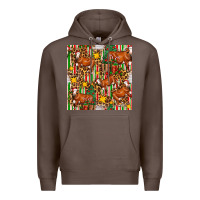 Coffee christmas leopard cow with gift boxes Premium Hoodie - FaDigitalArtStudio