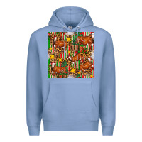 Colony Blue christmas leopard cow with gift boxes Premium Hoodie - FaDigitalArtStudio