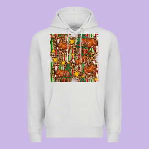 Christmas Leopard Cow With Gift Boxes Premium Hoodie Designed By Fadigitalartstudio