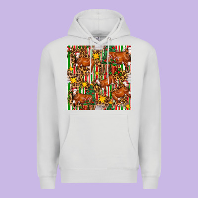 Christmas Leopard Cow With Gift Boxes Premium Hoodie Designed By Fadigitalartstudio