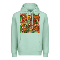 Seafoam christmas leopard cow with gift boxes Premium Hoodie - FaDigitalArtStudio