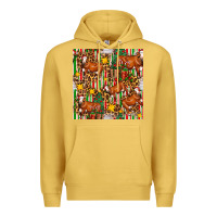 Antique Gold christmas leopard cow with gift boxes Premium Hoodie - FaDigitalArtStudio