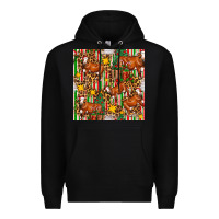 Black christmas leopard cow with gift boxes Premium Hoodie - FaDigitalArtStudio
