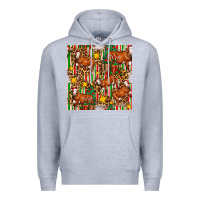 Heather Grey christmas leopard cow with gift boxes Premium Hoodie - FaDigitalArtStudio