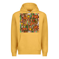 Mustard christmas leopard cow with gift boxes Premium Hoodie - FaDigitalArtStudio