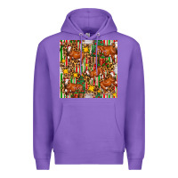 Purple christmas leopard cow with gift boxes Premium Hoodie - FaDigitalArtStudio
