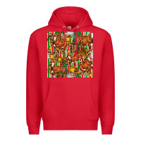 Red christmas leopard cow with gift boxes Premium Hoodie - FaDigitalArtStudio